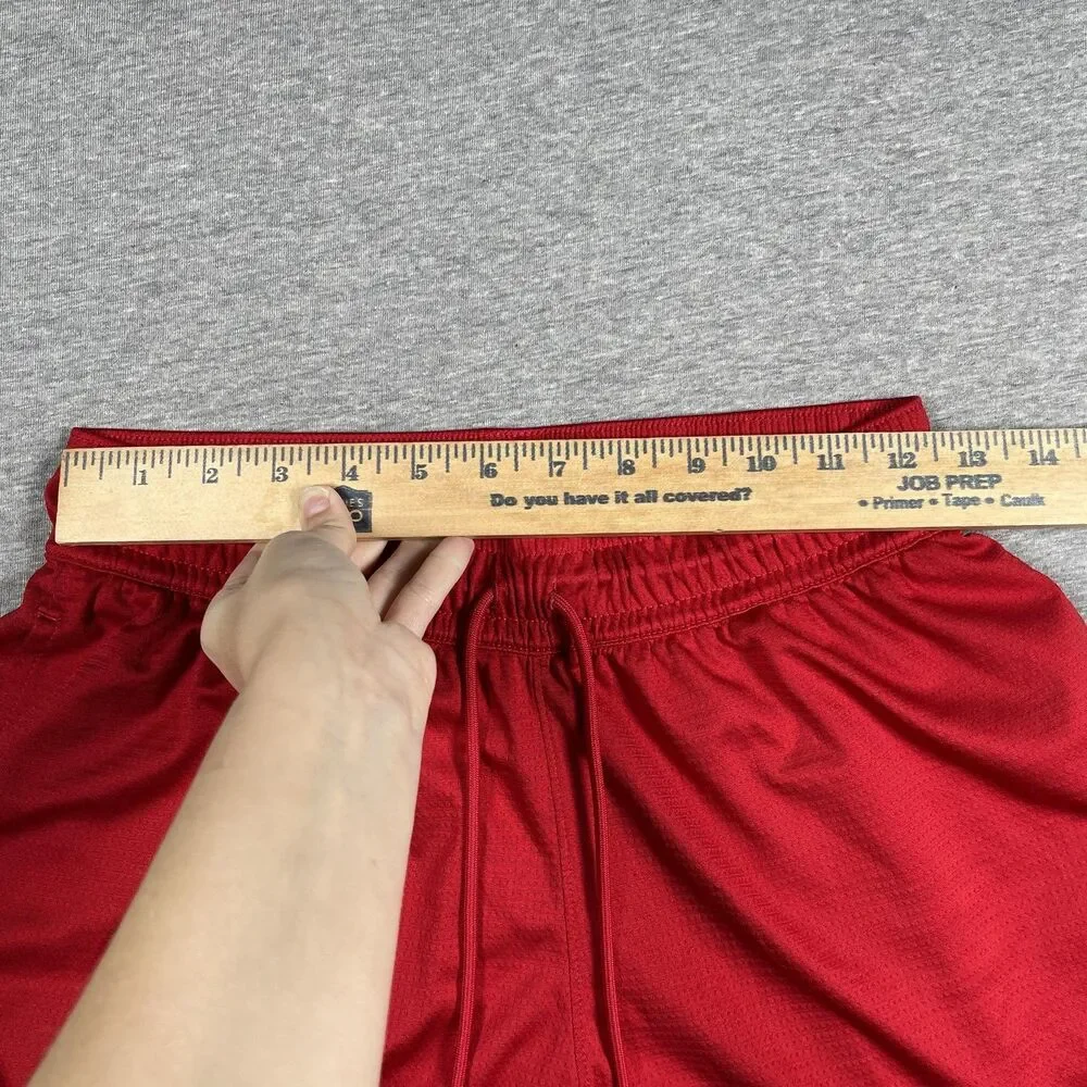 Jordan Shorts Mens S Red Dri-FIT Mesh Elastic Waist Drawstring Pockets Athletic